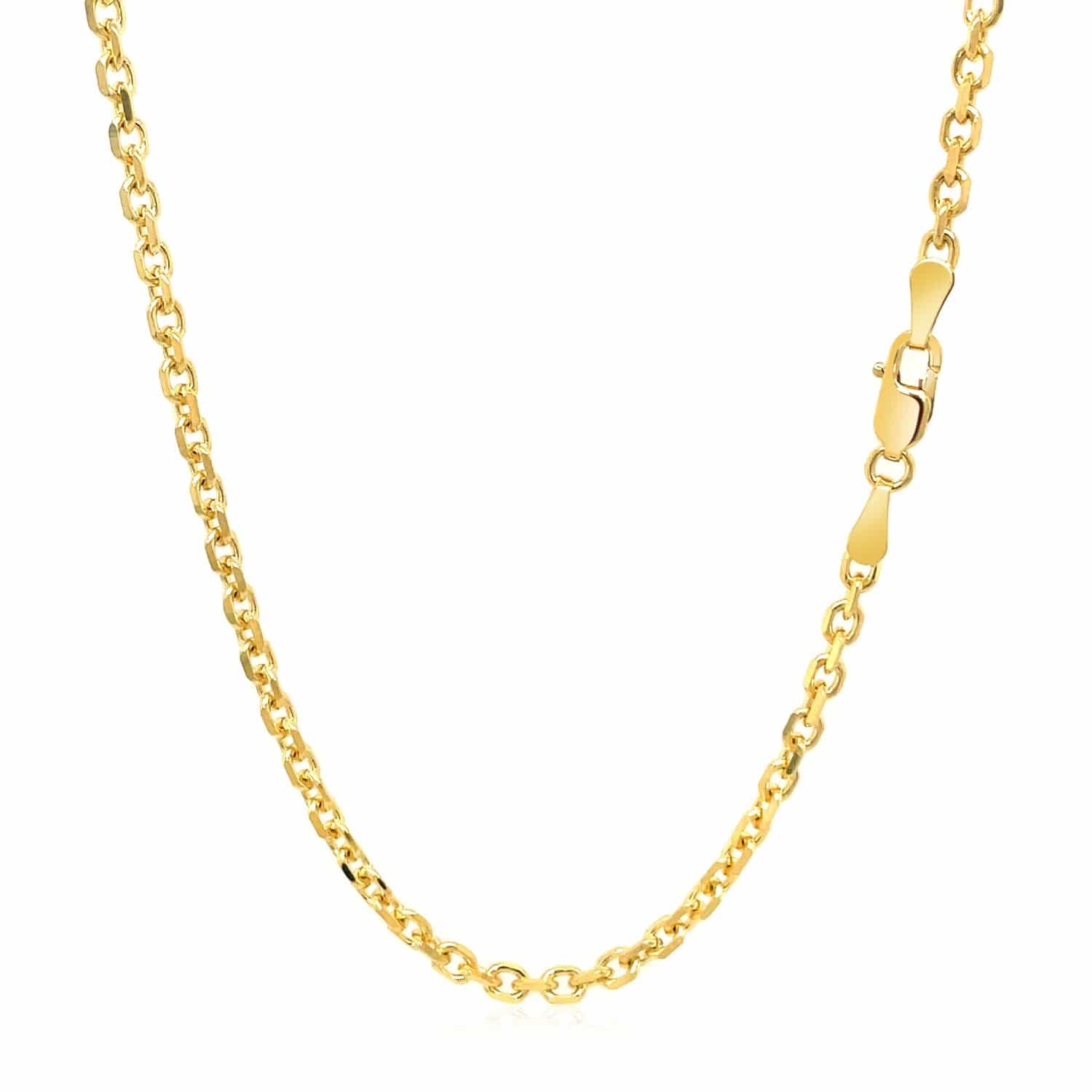 14k Yellow Gold Diamond Cut Cable Link Chain (2.60 mm) - Forever in Harmony