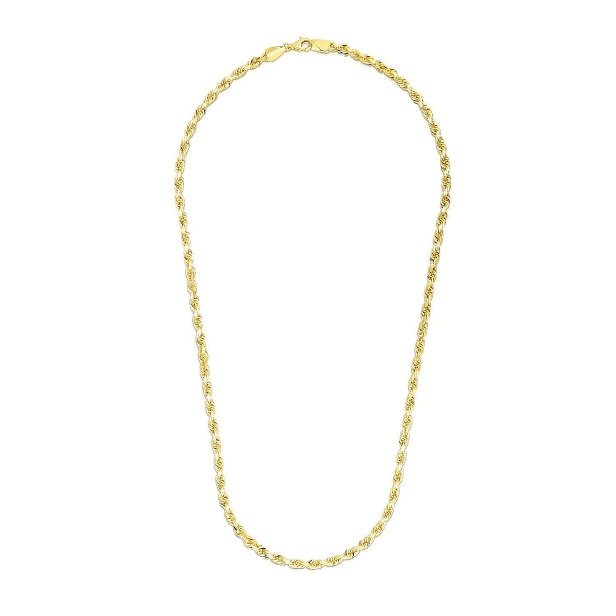 14k Yellow Gold Solid Diamond Cut Rope Chain (3.50 mm) |