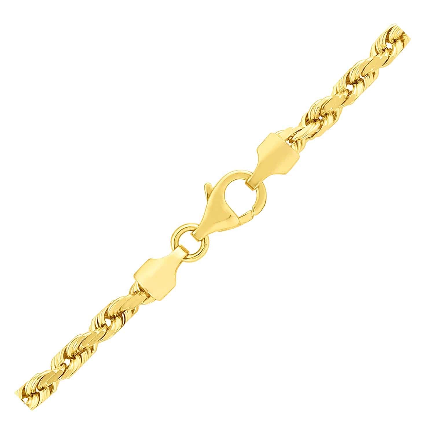 14k Yellow Gold Solid Diamond Cut Rope Chain (3.50 mm) | - Forever in Harmony