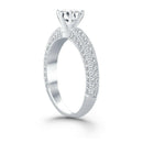 14k White Gold Diamond Micropave Milgrain Engagement Ring - Forever in Harmony