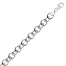 Sterling Silver Rolo Style Polished Charm Bracelet with Rhodium Plating(8.15 mm) | - Forever in Harmony