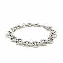 Sterling Silver Rolo Style Polished Charm Bracelet with Rhodium Plating(8.15 mm) | - Forever in Harmony