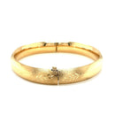 Classic Floral Carved Bangle in 14k Yellow Gold (10.00 mm) | - Forever in Harmony