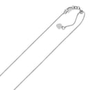 14k White Gold Adjustable Box Chain (0.70 mm) - Forever in Harmony