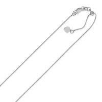 14k White Gold Adjustable Box Chain (0.70 mm) - Forever in Harmony