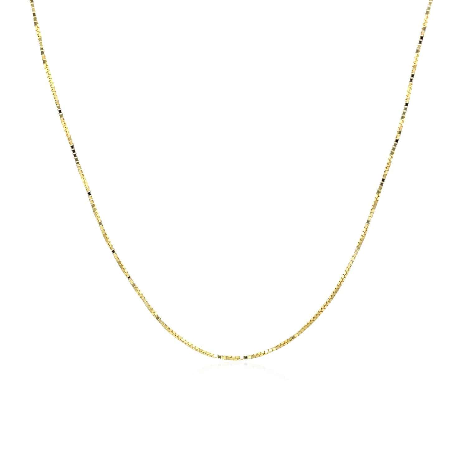 18k Yellow Gold Box Chain 0.6mm (0.60 mm) - Forever in Harmony