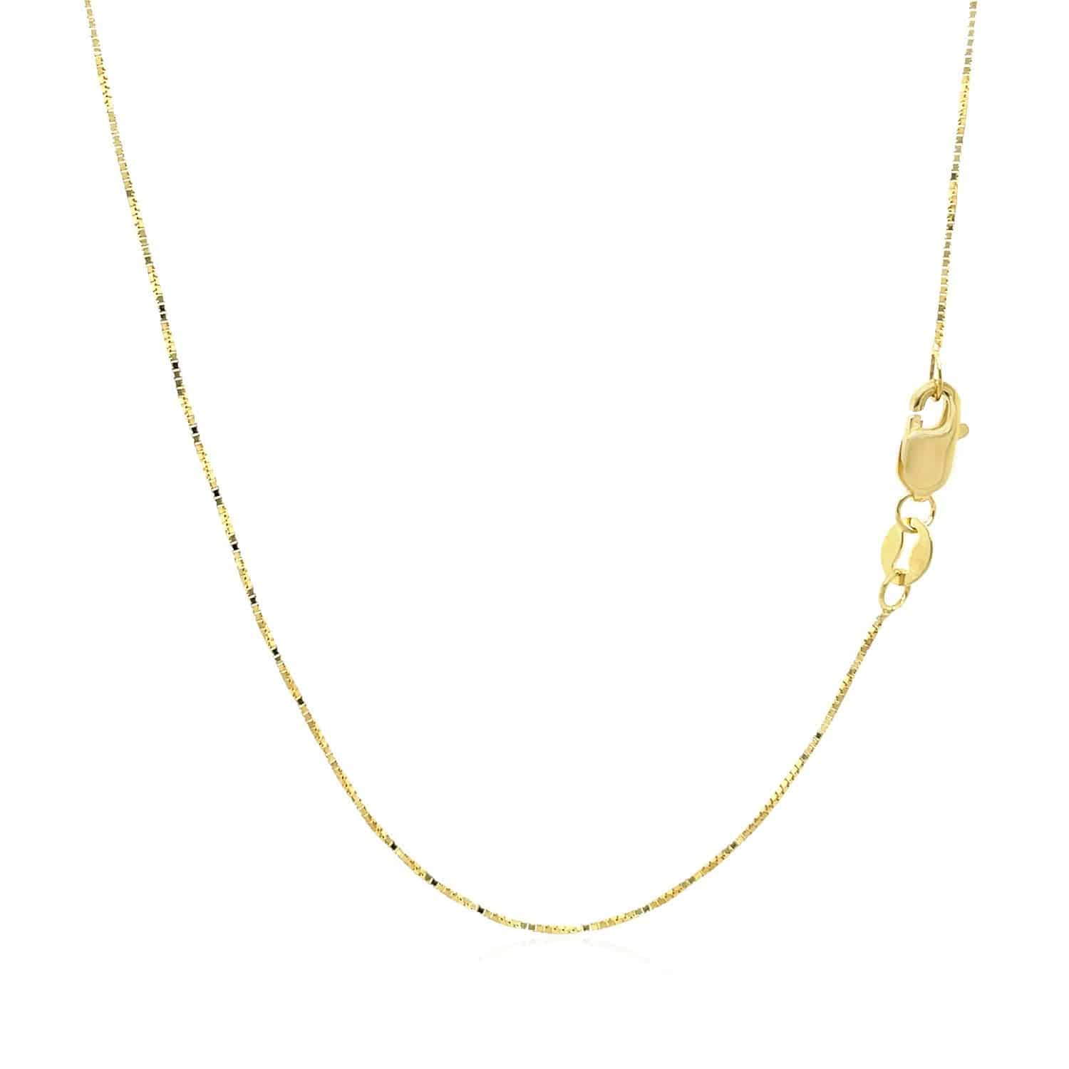 18k Yellow Gold Box Chain 0.6mm (0.60 mm) - Forever in Harmony