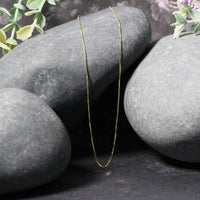 18k Yellow Gold Box Chain 0.6mm (0.60 mm) - Forever in Harmony