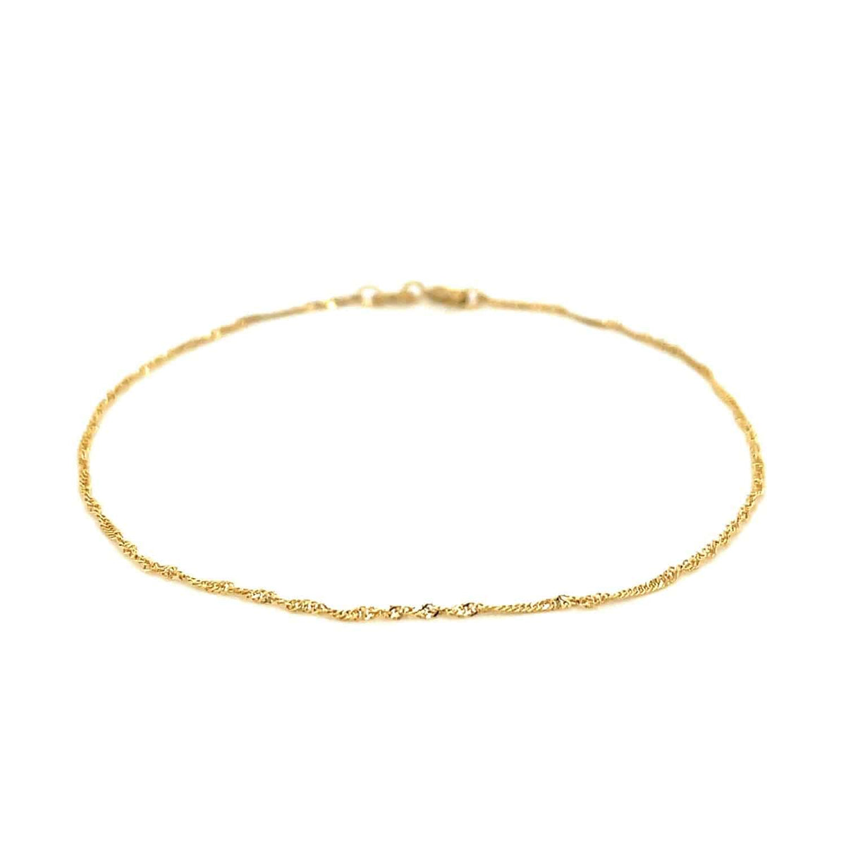 14k Yellow Gold Singapore Bracelet (1.10 mm) |