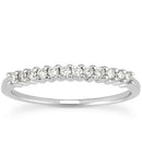 14k White Gold Raised Shared Prong Diamond Wedding Ring Band - Forever in Harmony