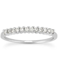 14k White Gold Raised Shared Prong Diamond Wedding Ring Band - Forever in Harmony