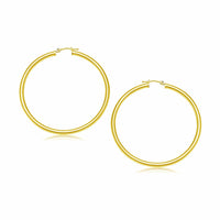 14k Yellow Gold Polished Hoop Earrings (3x30mm) - Forever in Harmony