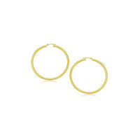 14k Yellow Gold Polished Hoop Earrings (3x15mm) - Forever in Harmony