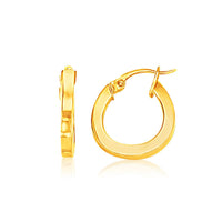 14k Yellow Gold Flat Side Small Hoop Earrings(3x10mm) - Forever in Harmony