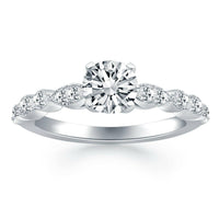 14k White Gold Fancy Shaped Diamond Engagement Ring - Forever in Harmony