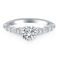 14k White Gold Fancy Shaped Diamond Engagement Ring - Forever in Harmony