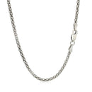 Rhodium Plated 2.5mm Sterling Silver Popcorn Style Chain (2.50 mm) - Forever in Harmony