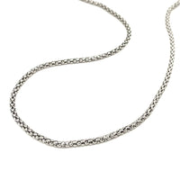 Rhodium Plated 2.5mm Sterling Silver Popcorn Style Chain (2.50 mm) - Forever in Harmony