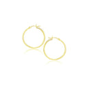 14k Yellow Gold Polished Hoop Earrings (2x20mm) - Forever in Harmony