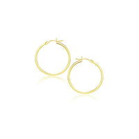 14k Yellow Gold Polished Hoop Earrings (2x20mm) - Forever in Harmony