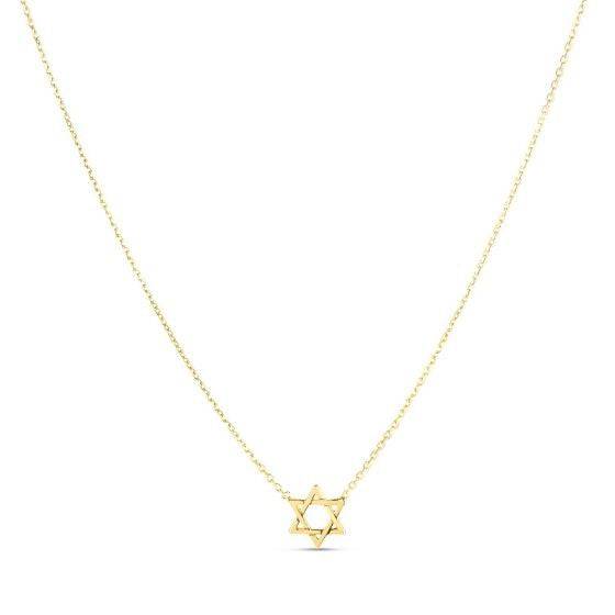 14k Yellow Gold Star of David Necklace - Forever in Harmony