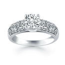 14k White Gold Tapered Pave Diamond Wide Band Engagement Ring - Forever in Harmony