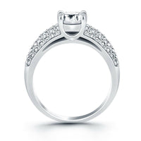 14k White Gold Tapered Pave Diamond Wide Band Engagement Ring - Forever in Harmony