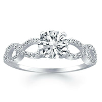 14k White Gold Double Infinity Diamond Engagement Ring - Forever in Harmony