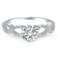 14k White Gold Double Infinity Diamond Engagement Ring - Forever in Harmony