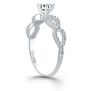 14k White Gold Double Infinity Diamond Engagement Ring - Forever in Harmony