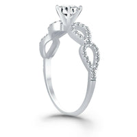 14k White Gold Double Infinity Diamond Engagement Ring - Forever in Harmony