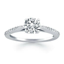 14k White Gold Micro Prong Diamond Cathedral Engagement Ring - Forever in Harmony