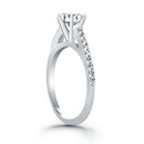 14k White Gold Micro Prong Diamond Cathedral Engagement Ring - Forever in Harmony