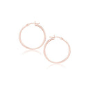 14k Rose Gold Polished Hoop Earrings (2x25mm) - Forever in Harmony