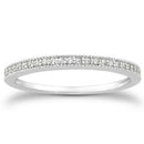 14k White Gold Diamond Micro Pave Diamond Milgrain Wedding Ring Band - Forever in Harmony