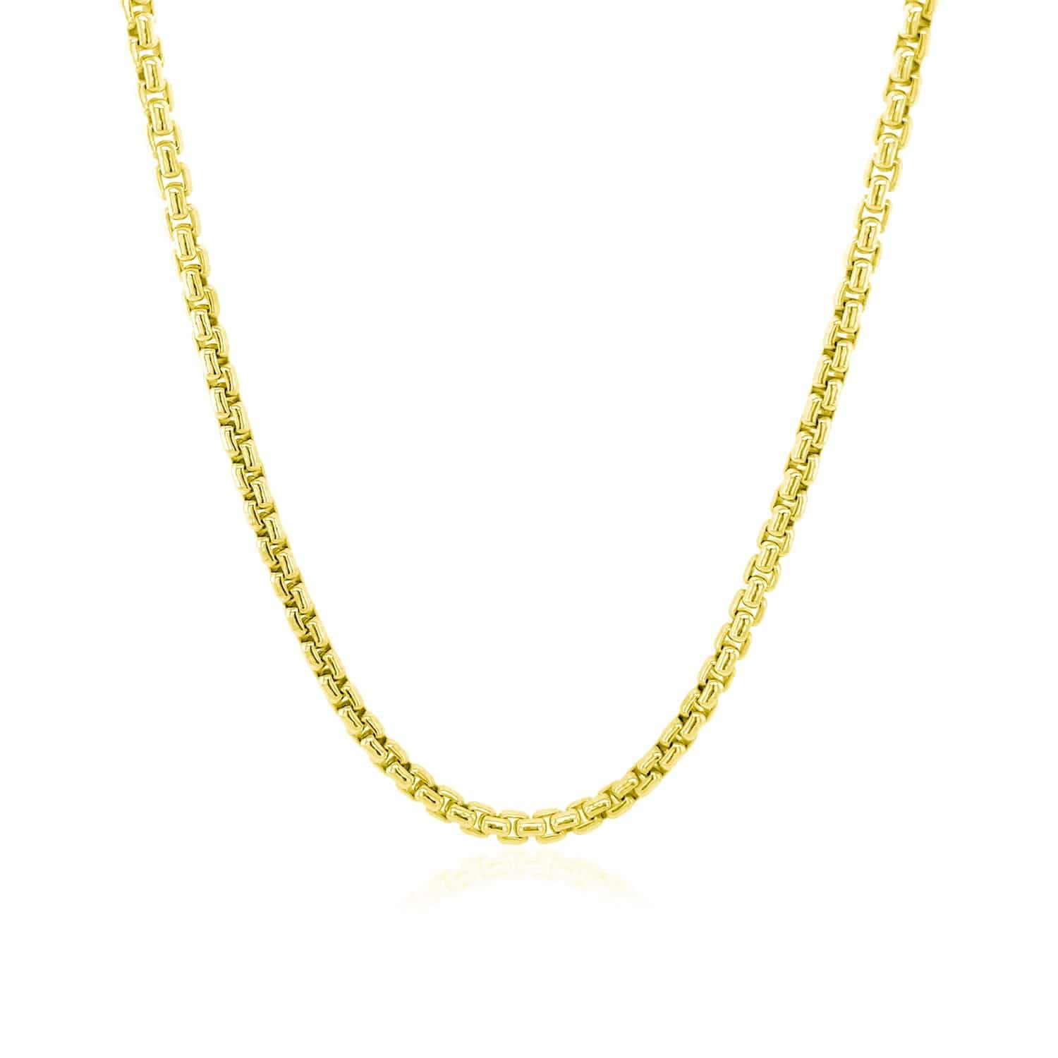 14k Yellow Gold Round Box Chain (2.5 mm) | - Forever in Harmony