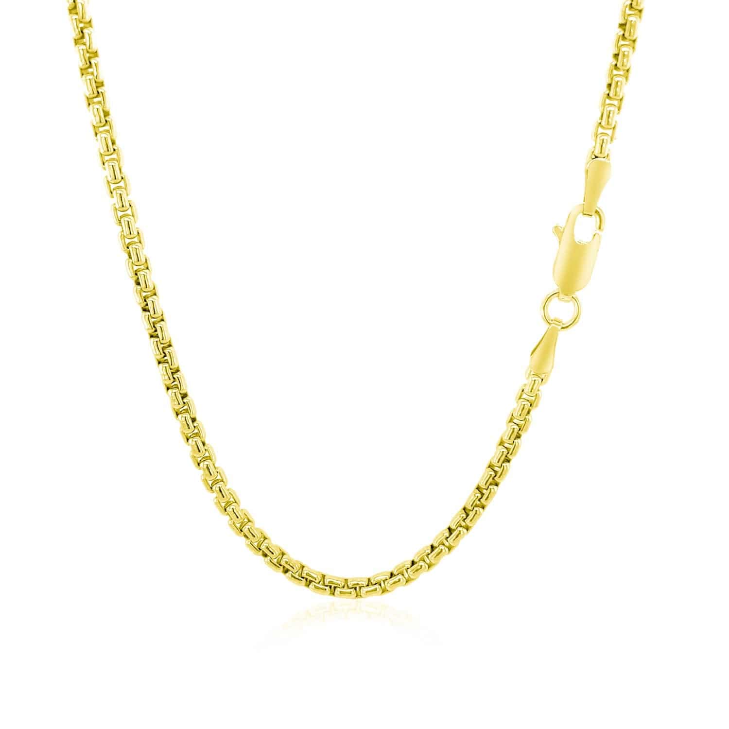 14k Yellow Gold Round Box Chain (2.5 mm) | - Forever in Harmony