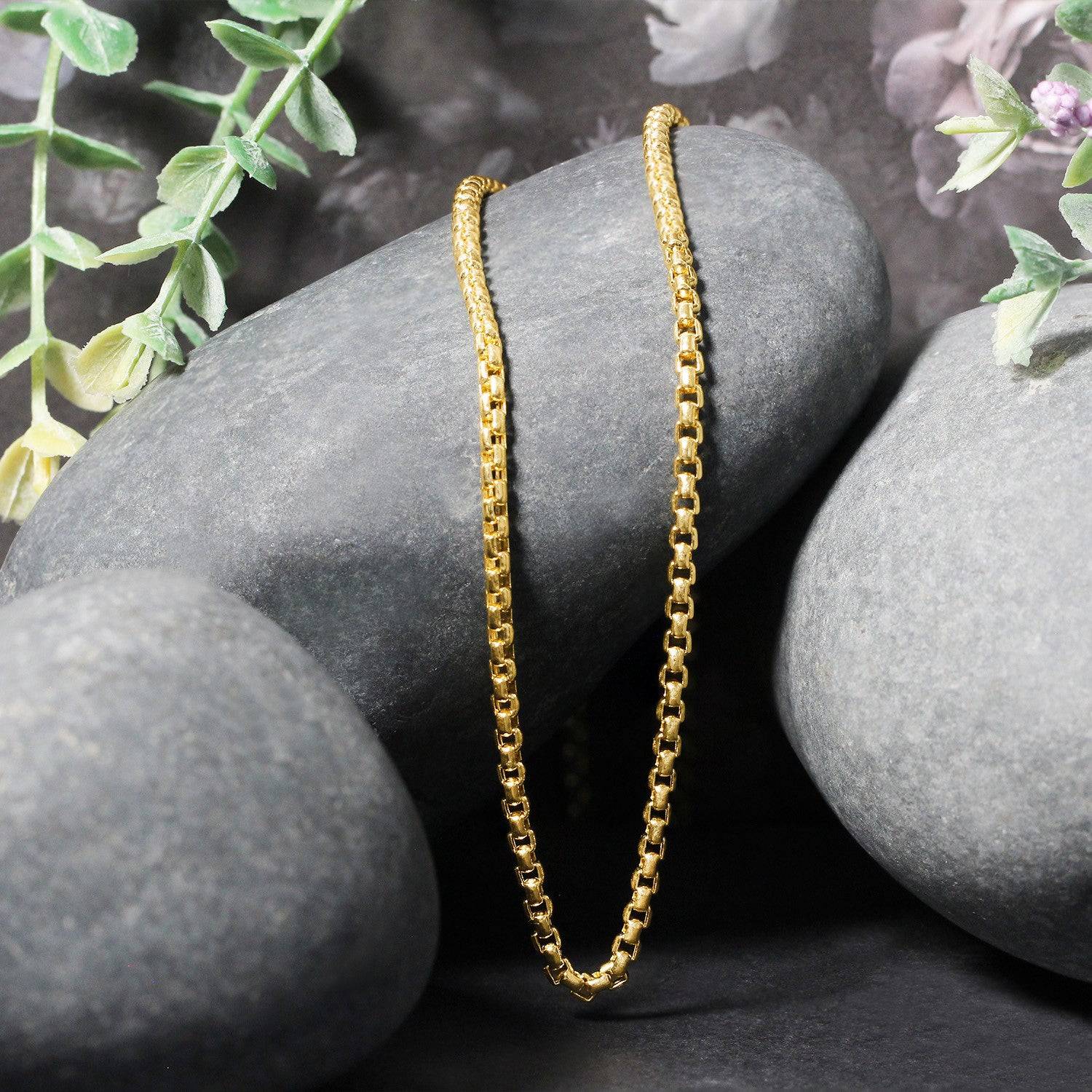 14k Yellow Gold Round Box Chain (2.5 mm) | 16'' - Forever in Harmony