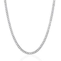 14k White Gold Solid Curb Chain (3.60 mm) | - Forever in Harmony