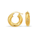 14k Yellow Gold Fancy Twist Hoop Earrings - Forever in Harmony