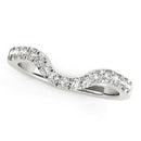 14k White Gold Curved Style Wedding Ring with Diamonds (1/3 cttw) - Forever in Harmony