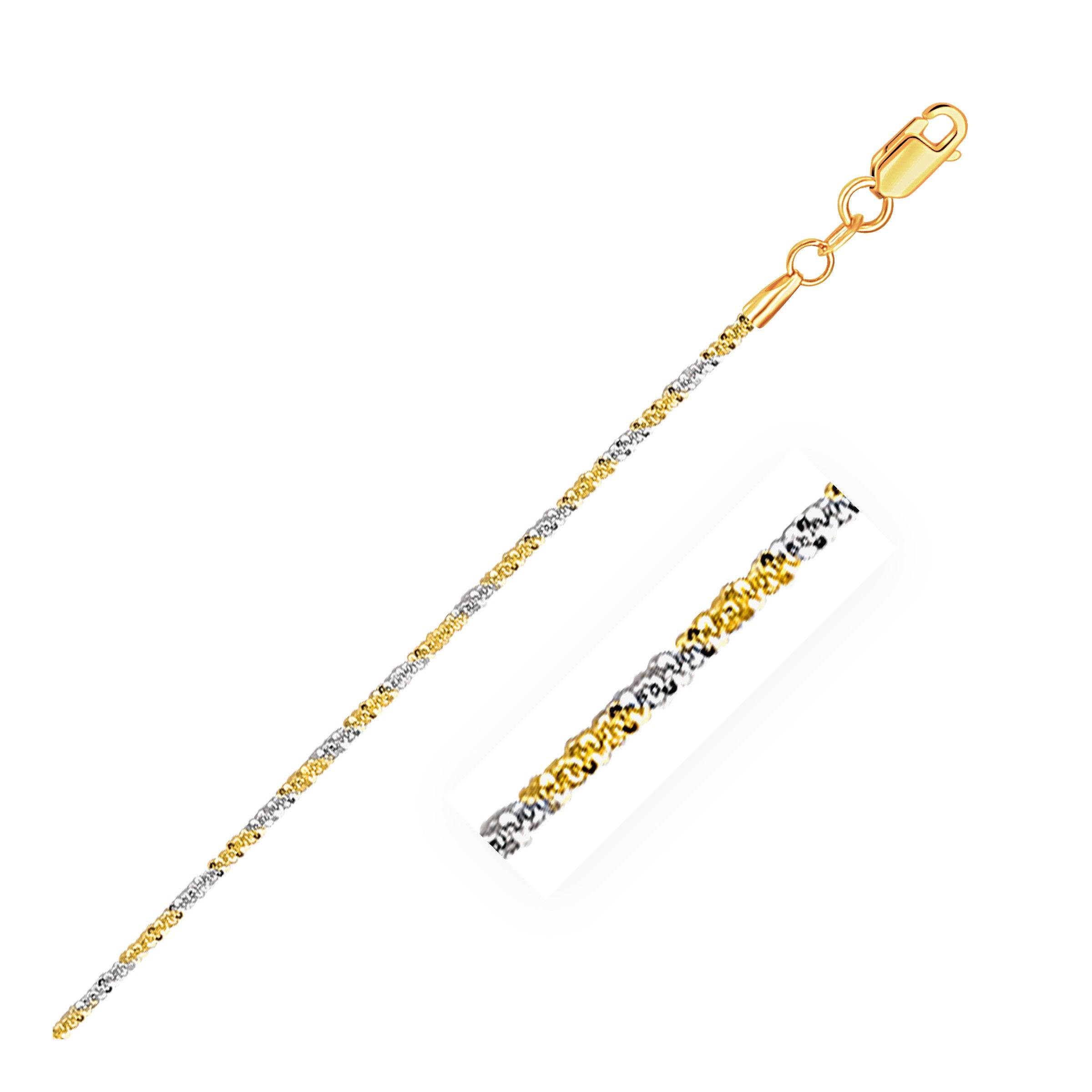 14k White and Yellow Gold Two Tone Sparkle Chain (1.50 mm) - Forever in Harmony