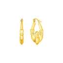 14K Yellow Gold Claddagh Symbol Hoop Earrings - Forever in Harmony