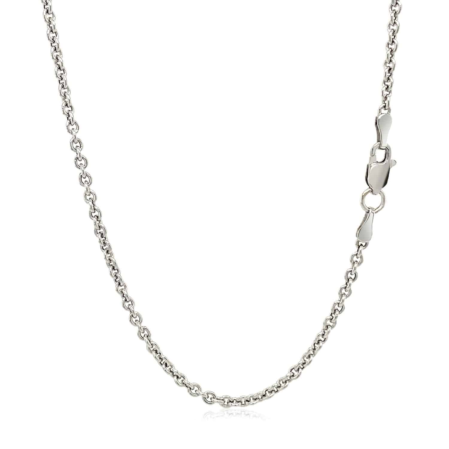 14k White Gold Forsantina Lite Cable Link Chain (2.30 mm) - Forever in Harmony