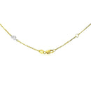 14k Two Tone Gold Anklet with Diamond Cut Heart Style Stations - Forever in Harmony