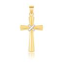 14k Two-Tone Gold Cross Pendant with a Center X Design - Forever in Harmony