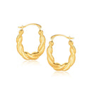 10k Yellow Gold Oval Twist Hoop Earrings - Forever in Harmony