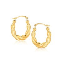 10k Yellow Gold Oval Twist Hoop Earrings - Forever in Harmony