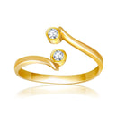 14k Yellow Gold Cubic Zirconia Accented Curve Ended Toe Ring - Forever in Harmony