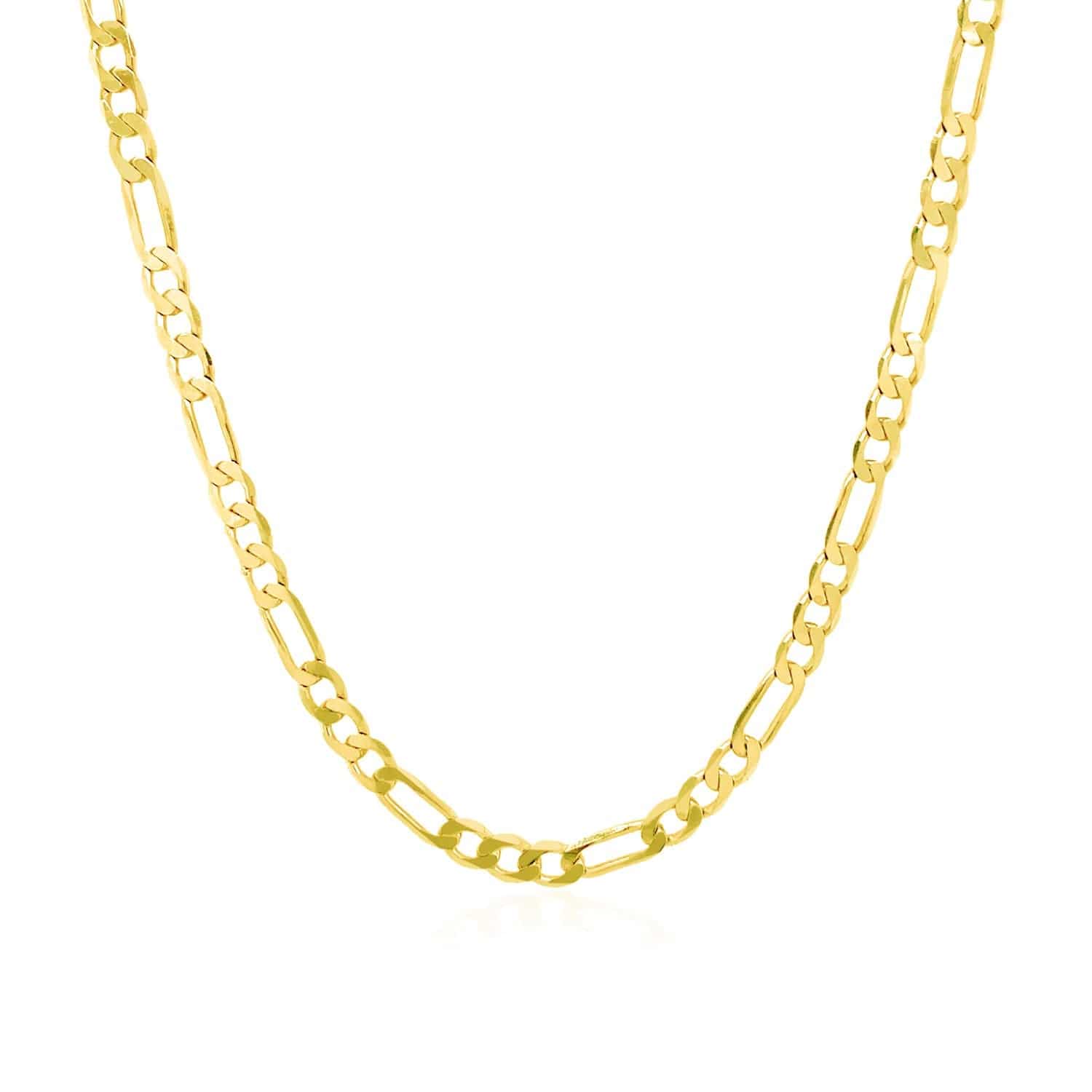 14k Yellow Gold Solid Figaro Chain (3.00 mm) - Forever in Harmony